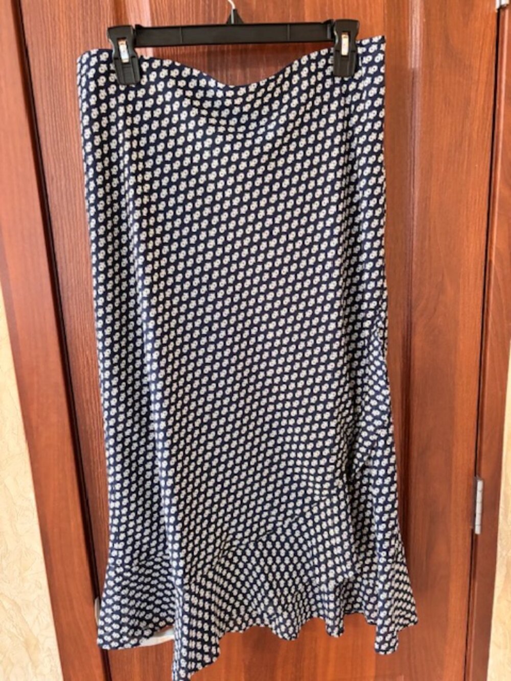 NEW J. Crew Ruffle-hem slip skirt Navy Size Medium